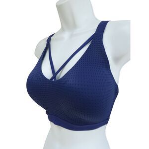 Victoria's Secret Sport Lightweight Mesh Navy Blue Perforated Strappy Sports Bra
